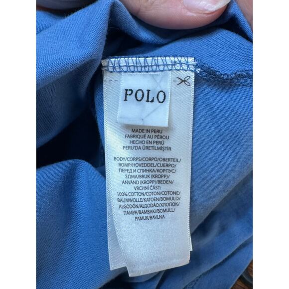 Polo Ralph Lauren Colorblock Cotton T-Shirt Dress Blue Large - Picture 5 of 5